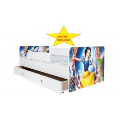 Pat Kiddy, imprimat cu Alba ca Zapada si Piticii, cu protectie si saltea, 130x60cm