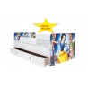 Pat Kiddy, imprimat cu Alba ca Zapada si Piticii, cu protectie si saltea, 130x60cm