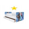 Pat Kiddy, imprimat cu Frozen, cu protectie si saltea, 140x70 cm