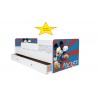Pat Kiddy, imprimat cu Mickey Mouse, pentru 2-6 ani, cu protectie si saltea, 130x60 cm