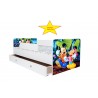 Pat Kiddy, imprimat cu Mickey si Minnie Mouse, cu protectie si saltea, 160x80 cm