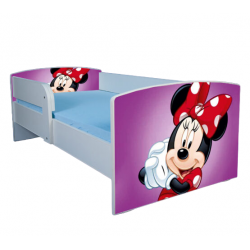Pat tineret Minnie, cu protectie, 160x80 cm