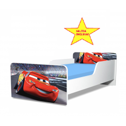 Pat junior Cars, cu saltea, 130x60 cm