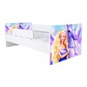 Pat Kiddy, imprimat cu Barbie, pentru 2-6 ani, cu protectie si saltea, 130x60 cm