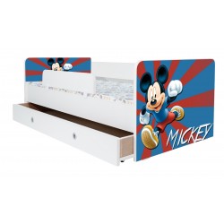Pat Kiddy, imprimat cu Mickey Mouse, pentru 2-6 ani, cu protectie si saltea, 130x60 cm
