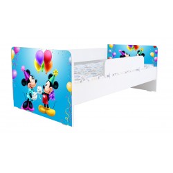 Pat Kiddy, imprimat cu Minnie si Mickey Mouse, cu protectie si saltea, 130x60 cm