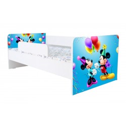 Pat Kiddy, imprimat cu Minnie si Mickey Mouse, cu protectie si saltea, 130x60 cm