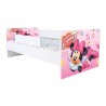 Pat Kiddy, imprimat Minnie Mouse, pentru 2-6 ani, cu protectie si saltea, 130x60 cm