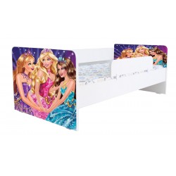 Pat Kiddy, cu imprimeu Printese, cu protectie si saltea, 130x60 cm