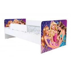 Pat Kiddy, cu imprimeu Printese, cu protectie si saltea, 130x60 cm
