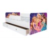 Pat Kiddy, cu imprimeu Printese, cu protectie si saltea, 130x60 cm