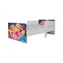 Pat Star imprimat cu Printese, cu protectie si saltea,130x60 cm