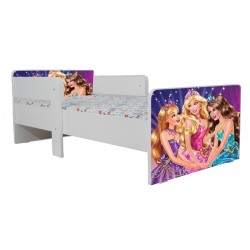Pat Star imprimat cu Printese, cu protectie si saltea,130x60 cm