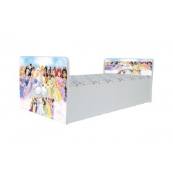 Pat Aero Printese Disney, cu saltea, 130x60 cm