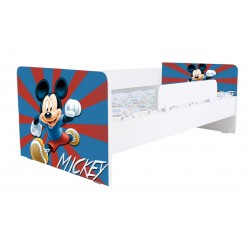 Pat Kiddy, imprimat cu Mickey Mouse, pentru 2-12 ani, cu protectie si saltea, 160x80 cm
