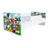 Pat kiddy, imprimat cu Mickey si Prietenii, cu protectie si saltea, 160x80 cm