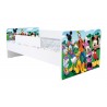 Pat kiddy, imprimat cu Mickey si Prietenii, cu protectie si saltea, 180x80 cm