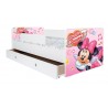 Pat Kiddy, imprimat Minnie Mouse, pentru 2-12 ani, cu protectie si saltea, 160x80 cm