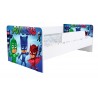 Pat Kiddy, imprimat cu Eroii in pijamale, cu protectie si saltea, 140x70 cm