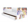 Pat Kiddy, imprimat cu Printese Disney, cu protectie si saltea, 160x80 cm