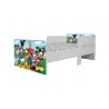 Pat Star imprimat cu Mickey si Prietenii, cu protectie si saltea, 160x80cm