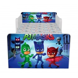 Pat Star imprimat cu Eroii in pijamale blue, cu protectie si saltea, 140x70 cm